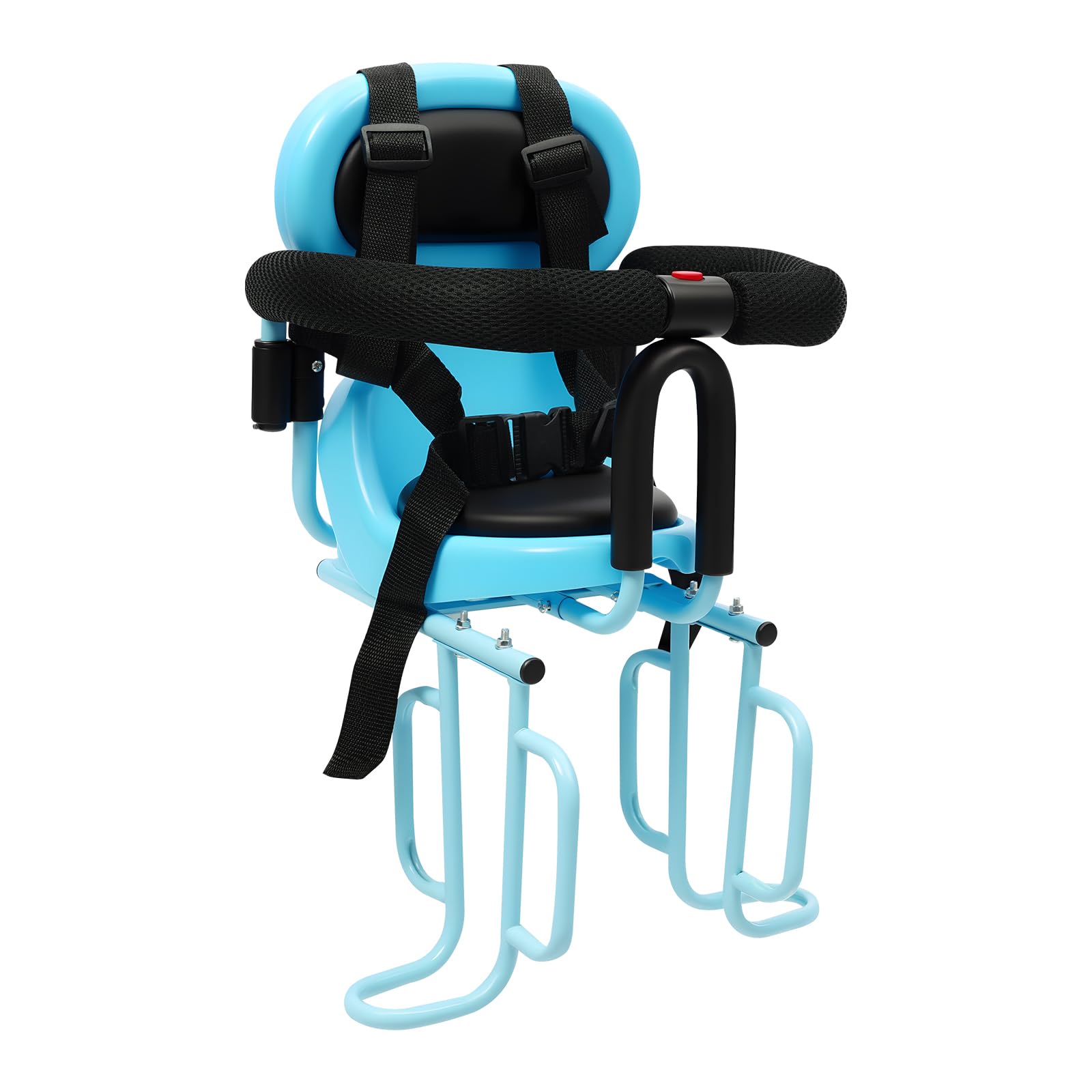 Siège de vélo arrière pour enfant - 36 x 52 cm - Avec garde-corps en forme de U - Ceinture de sécurité - Repose-pieds - Dossier réglable - Convient pour VTT de 6 mois à 6 ans