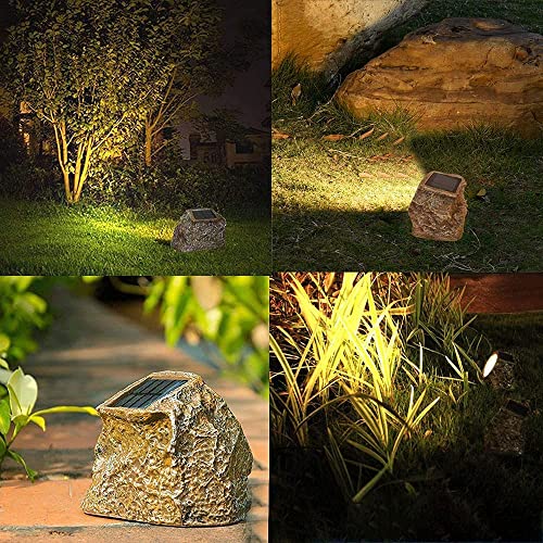 Eigreen 4 Pack Solar Garden Rock Lights Outdoor Decorative, 10 Led Waterproof Solar Pathway Lights,Solar Spot Lights Outdoor, For Ideal For Garden Walkway Pathway Patio #TOP1