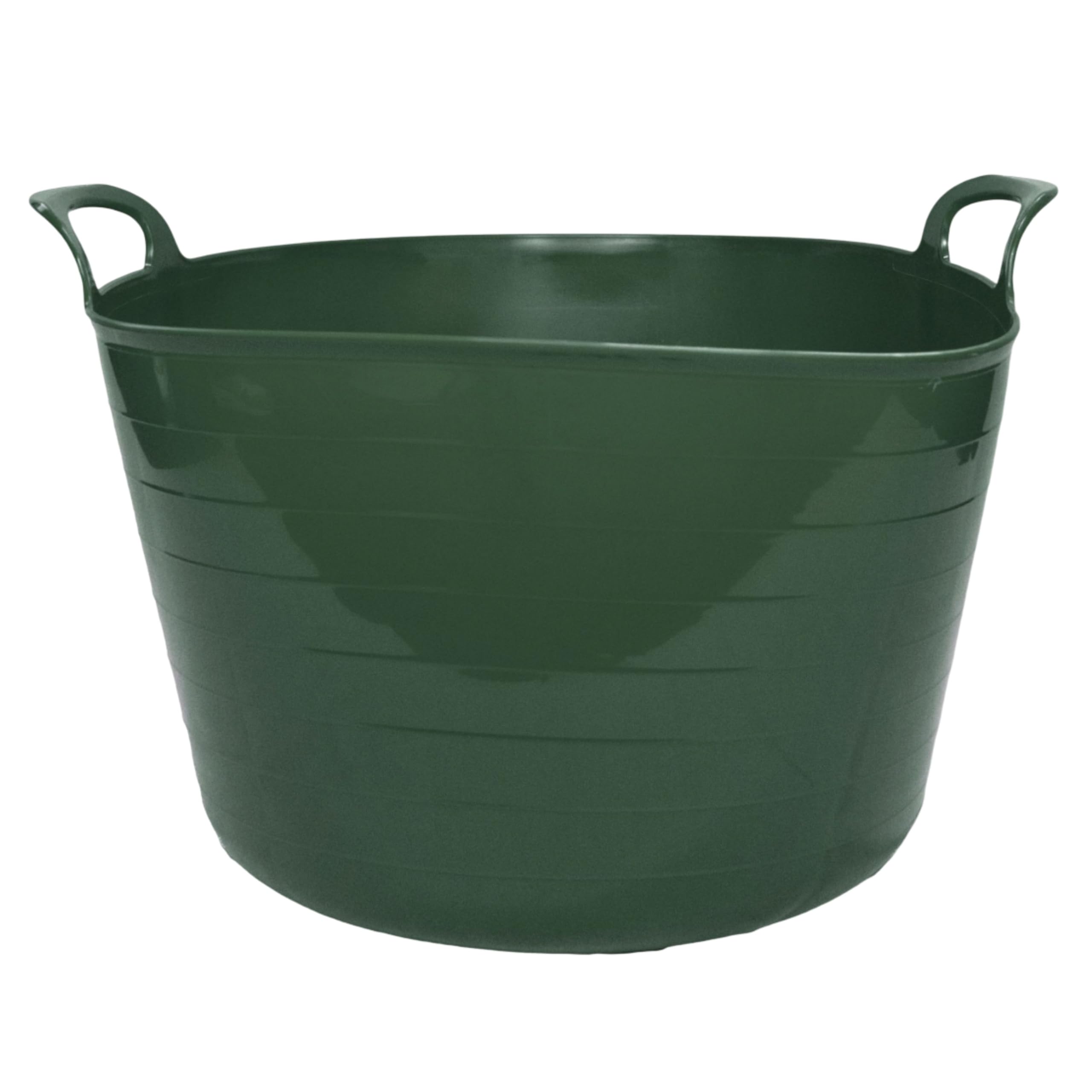 Neat. 75L Flexi Tubs - Versatile Large Garden Tubs with Handles, Handy Builders Heavy Duty, Bath & Flexi Bucket, Durable Bucket for Home & Garden (Dark Green - Pack of 10)