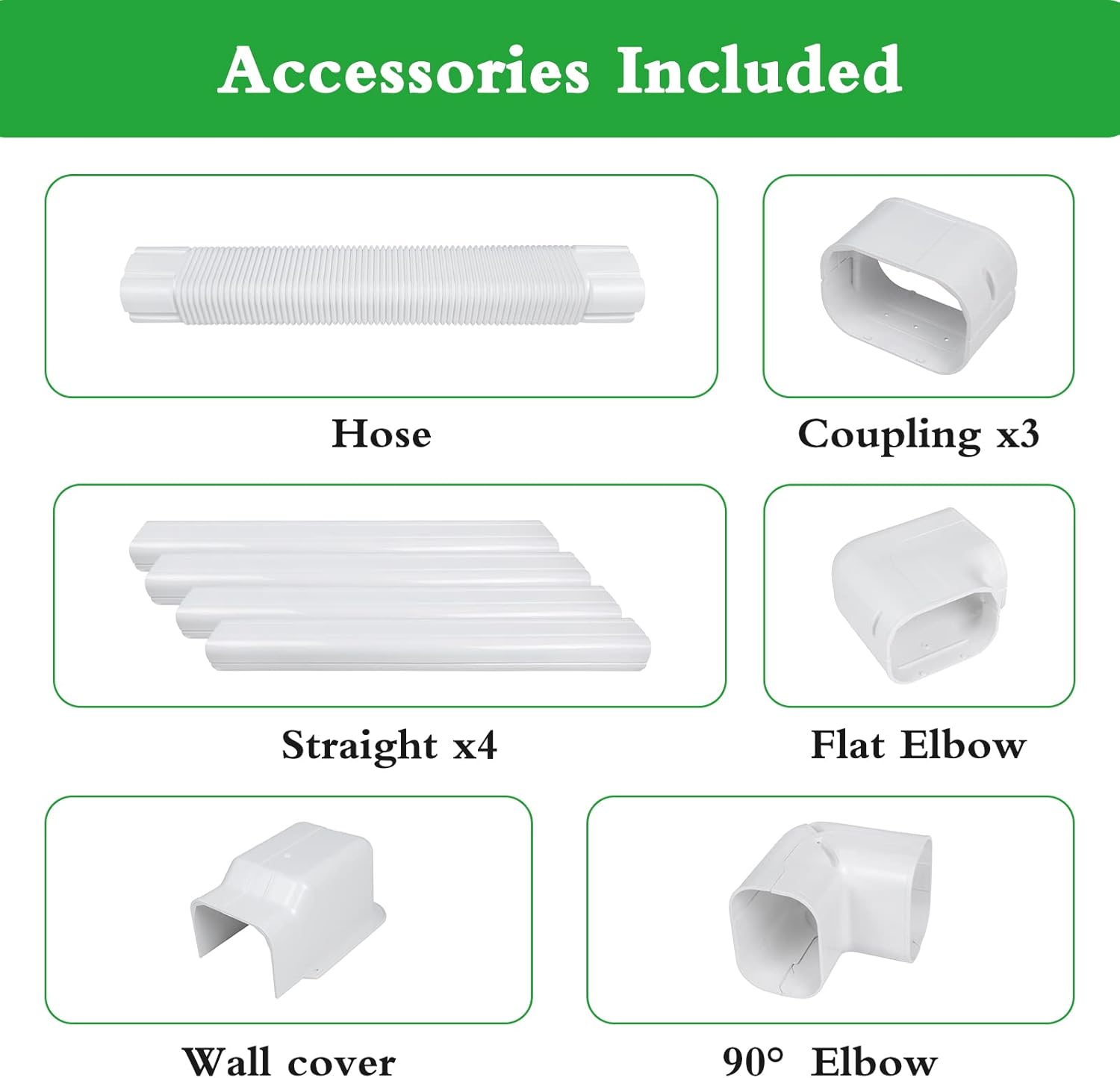 5" 17Ft PVC Decorative Line Set Cover Kit for Ductless Mini Split Air Conditioners 17FT Line Set Cover for Heat Pump System and Central AC(Total Length 17Ft), White