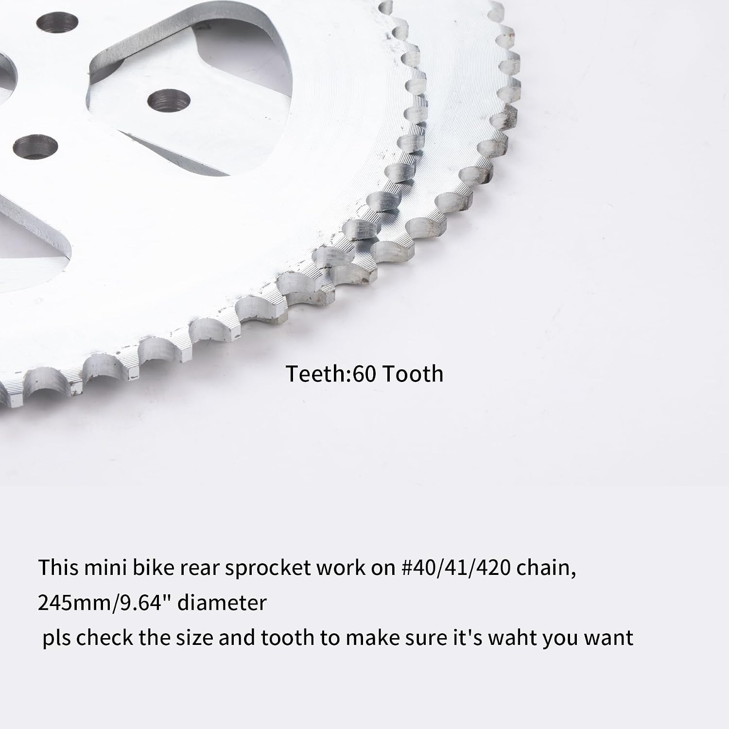 60tooth Sprocket 40 41 420 Mini Bike Rear Drive Sprocket 40mm Bore for CT200U BT200X CT200U-EX Coleman Baja Warrior Heat Massimo MB165 MB200 196cc 200cc 6.5hp Powersports Mini Bike Parts