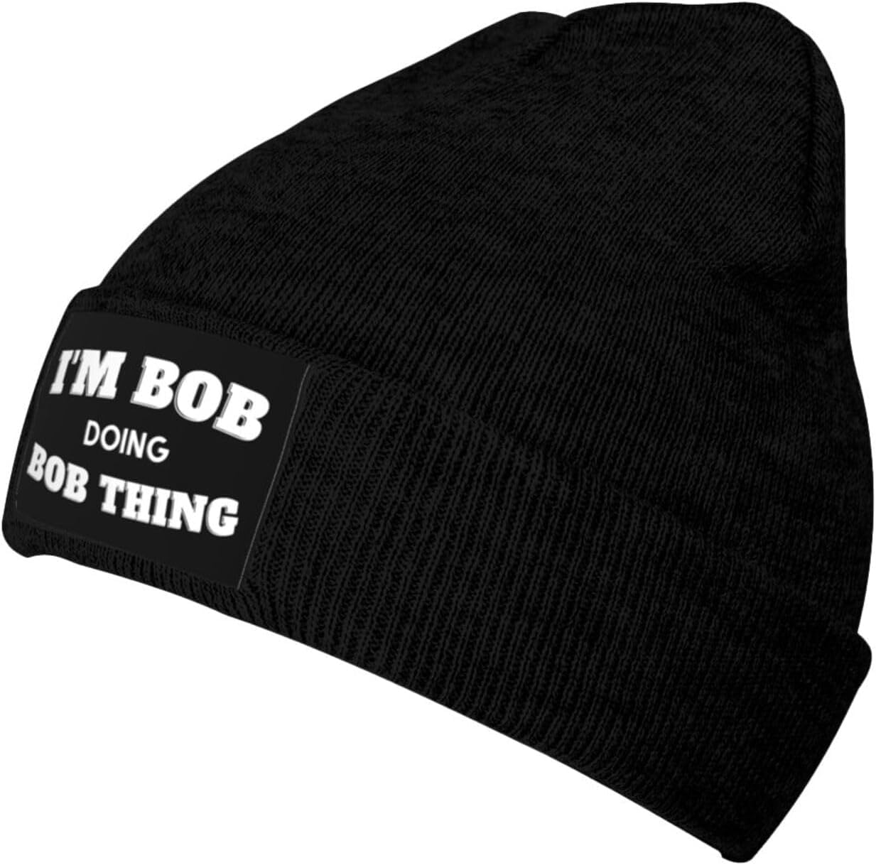 Kwqdozf Unisex Black I'm Bob Doing Bob Things Gift Beanie Hat Men Skull Cap Women Warm Hat Knitted Hat Slouchy Knit Stretchy Cap