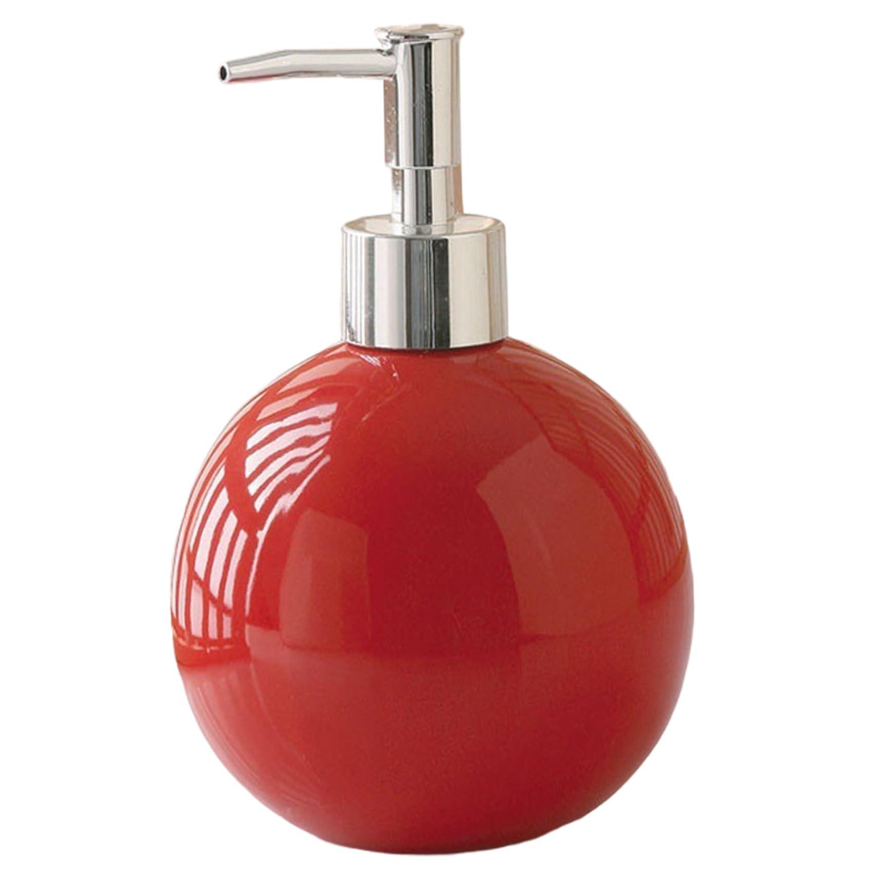 Muzrunq Red Soap Dispenser, 550Ml Round Ceramic Soap Dispenser Refillable Lotion Bottle With Pump For Home Bathroom Decor