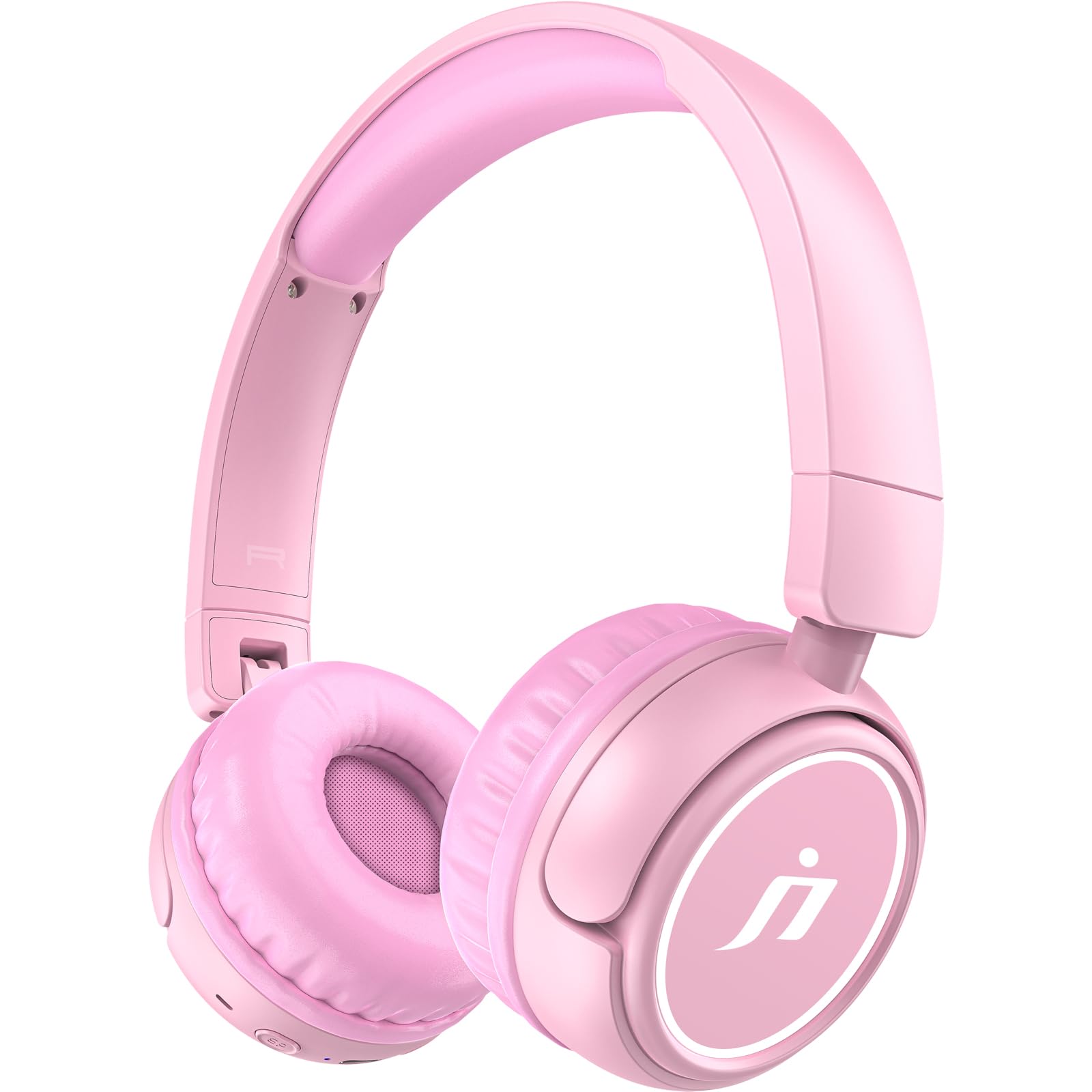 Jimonyer Kids Bluetooth Headphones Kids, 80H Playtime, Foldable Lightweight Wireless with Microphone Headset for Home School Travel (Pink)-image-40