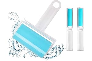 Sticky Lint Roller: Reusable Rubber Roller Cleaner for Clothes, Pet Hairs Removal
