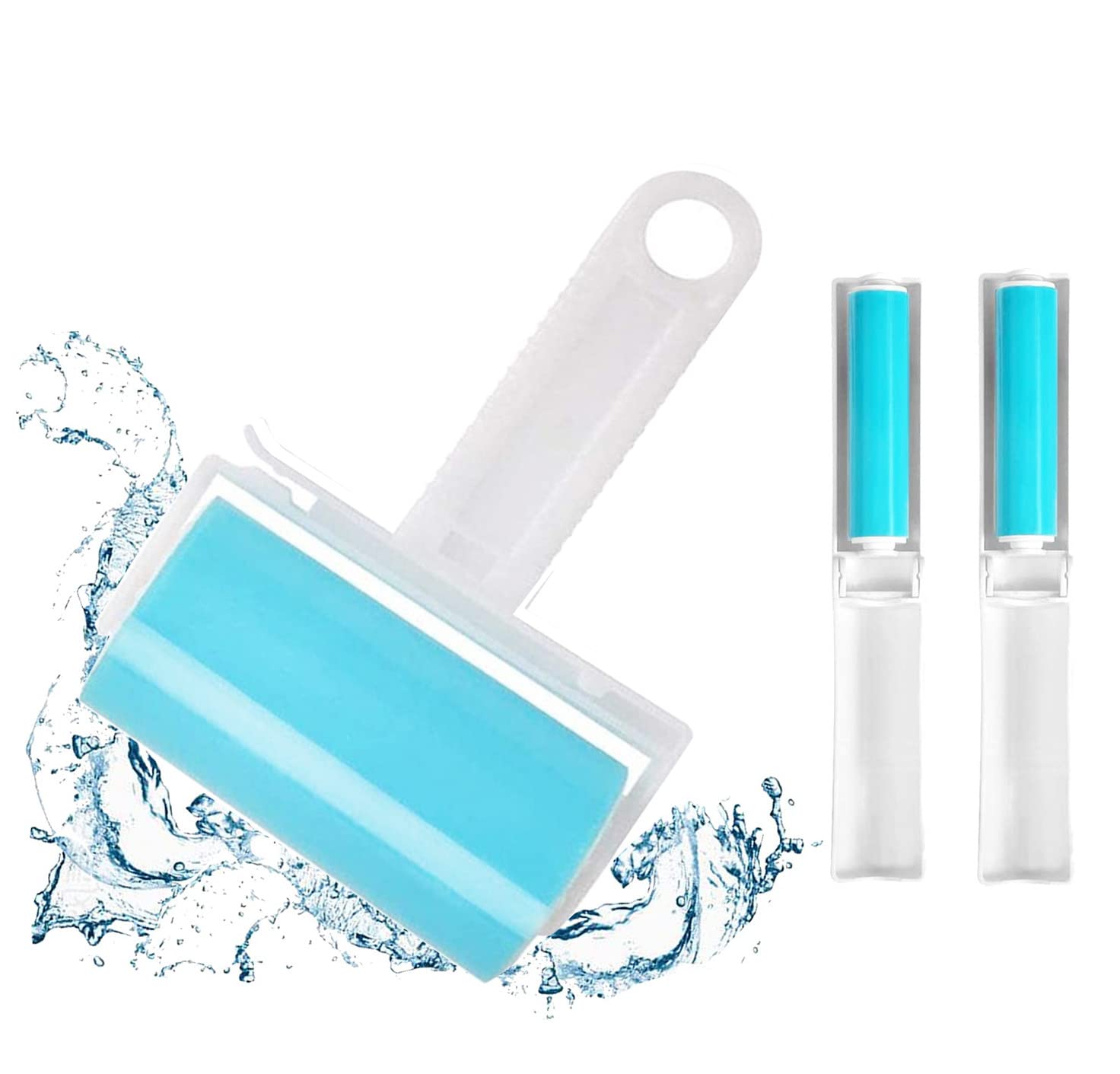 Sticky Lint Roller 3 Pack Reusable Washable Lint Roller Pet Hair Remover Include Large and Small Size Cleaner