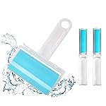 Sticky Lint Roller 3 Pack, Reusable Washable Lint Roller Pet Hair Remover Include Large and Small Size Cleaner for Clothes, Pet Hairs, Carseats