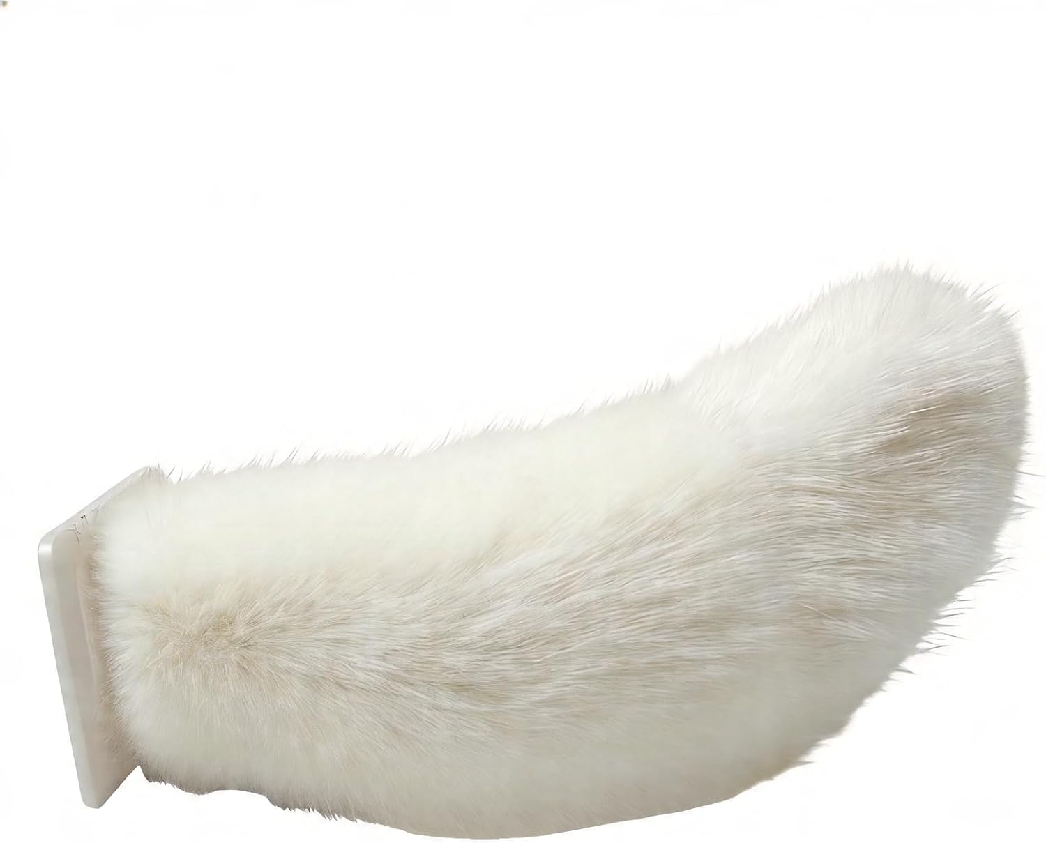Remote Control Electric Car Tail Rechargeable Cute Fuzzy Wagging Moving Tail Easy to Install for Auto Trunk Charm Cosplay Accessory (White)