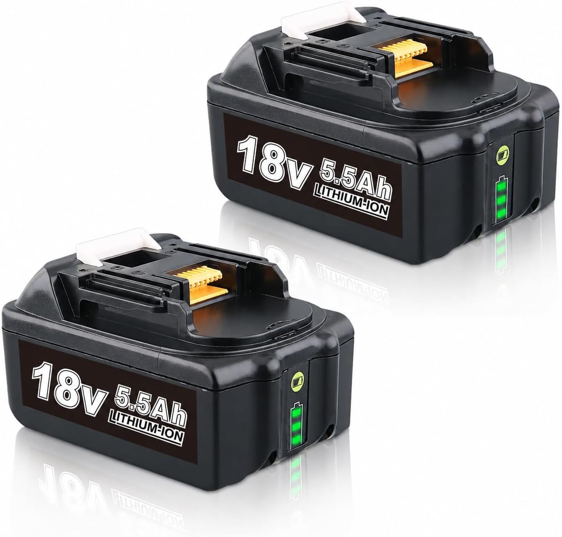 MANUFER 2X BL1850B 5.0Ah Replacement for Makita 18V Battery Compatible with 18Volt Battery BL1860 BL1860B BL1850 BL1850B BL1840 BL1830 BL1820