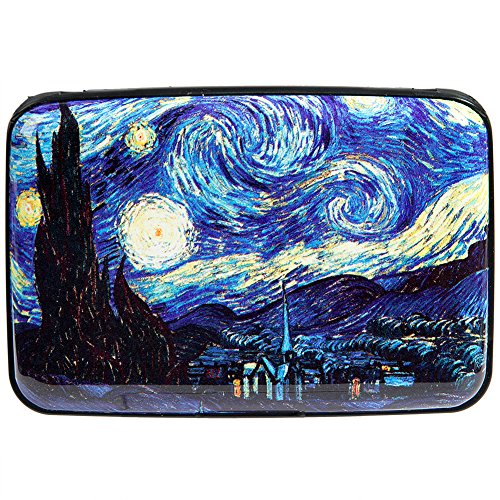 Vichline Aluminum Wallet Rfid Blocking Metal Credit Card Holder Slim Hard Case (The Starry Night) #TOP1