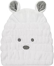 タオルキャップ 子供 一般的なタオルキャップの5倍の高い吸水率 キッズキャップ 吸水 マイクロファイバー ヘアキャップ ヘアドライタオル OSHAMY (しろくま)