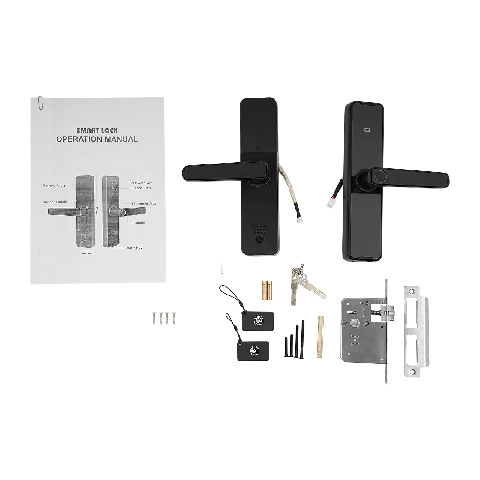 Cerradura de puerta Smart Tuya huella dactilar Bluetooth App Control remoto Aleación de aluminio Llave Tarjeta Contraseña Grosor de la puerta 30-50 mm