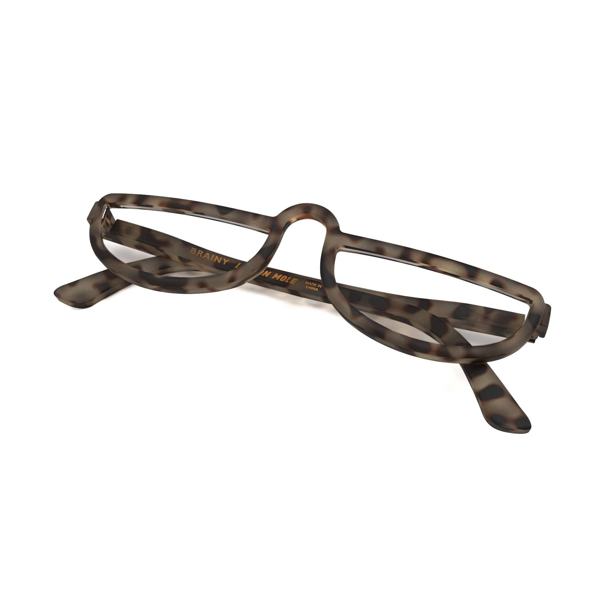 LONDON MOLE® Brainy Lunettes de lecture | Des lecteurs en demi-lune sympas | Unisex féminin masculin | Charnières à ressort