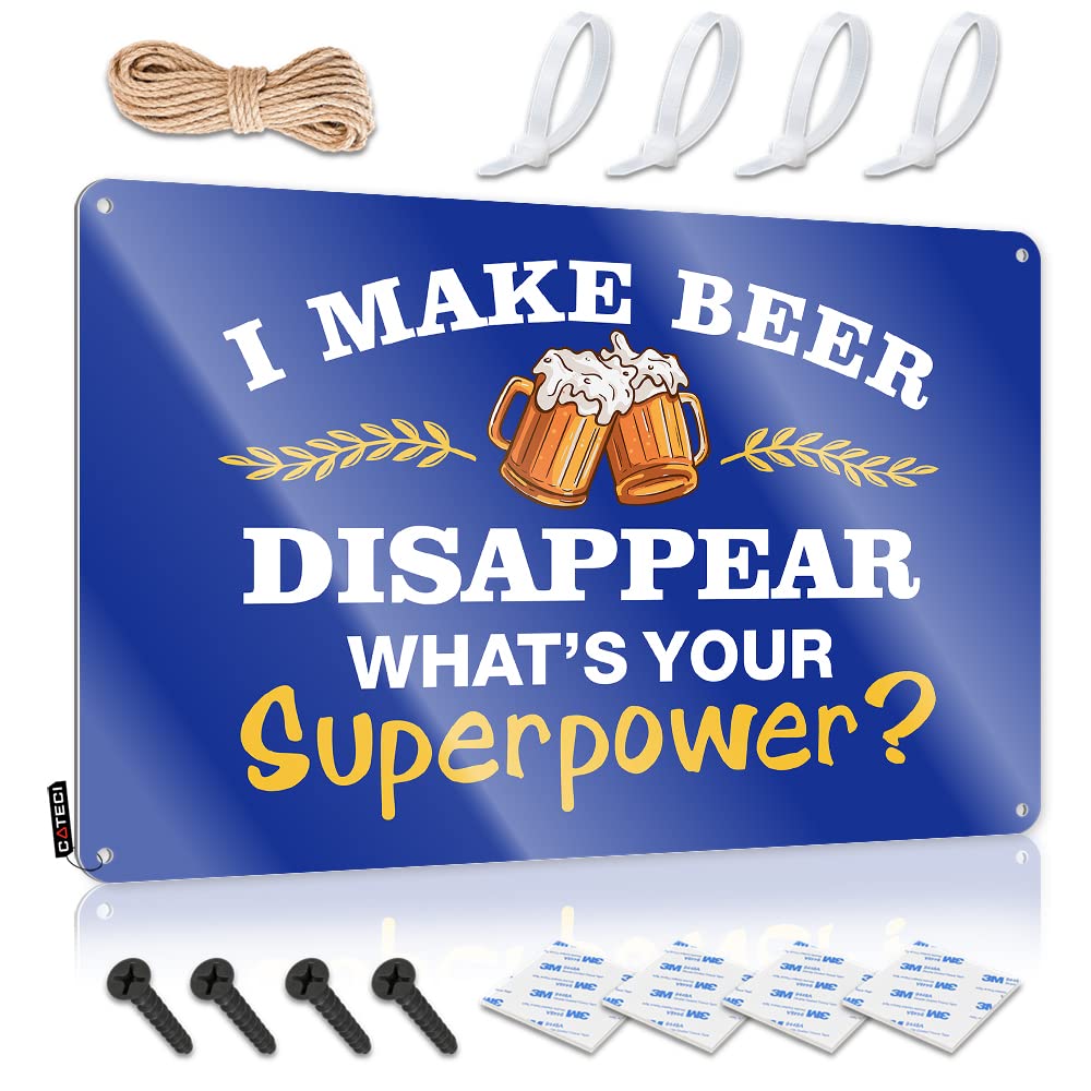 I Make Beer Disappear Scandinavian Funny Vintage Signs | Decaor Vintage Style Housewarming Campers Decoration Easy Hang(30X40CM)