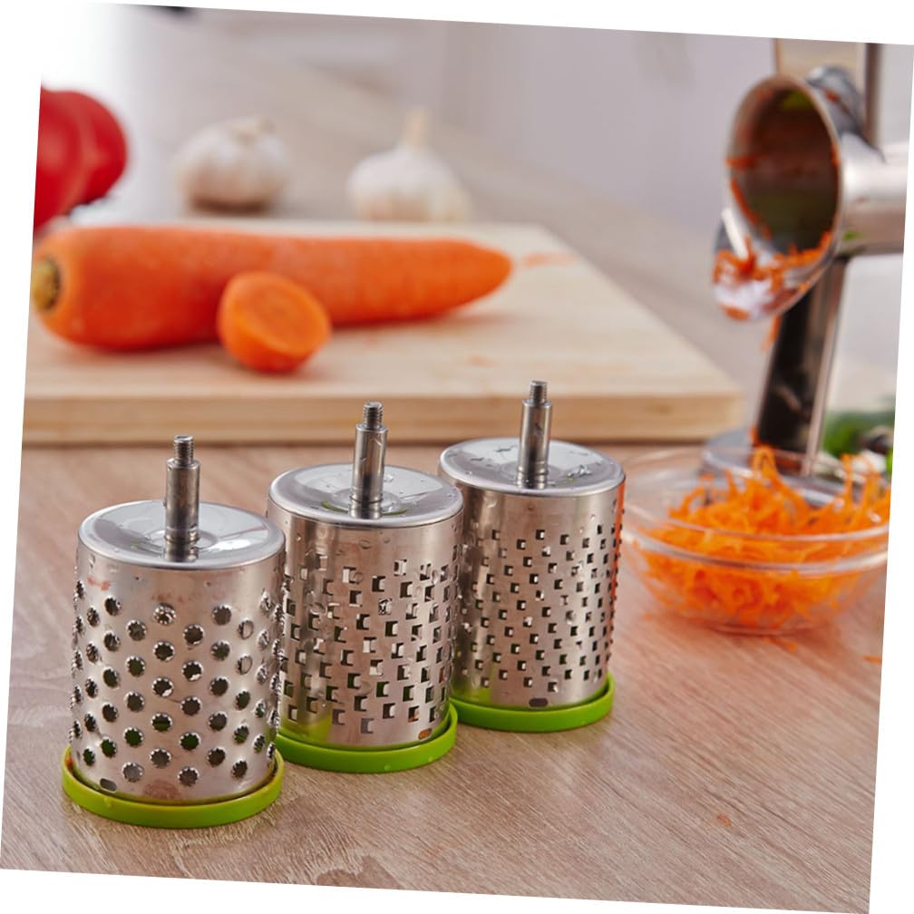Zerodeko Trancheuse Rotative pour Fromage et Légumes Râpe Manuelle avec Tambours Acier Inoxydable Facile à Utiliser Nettoyer