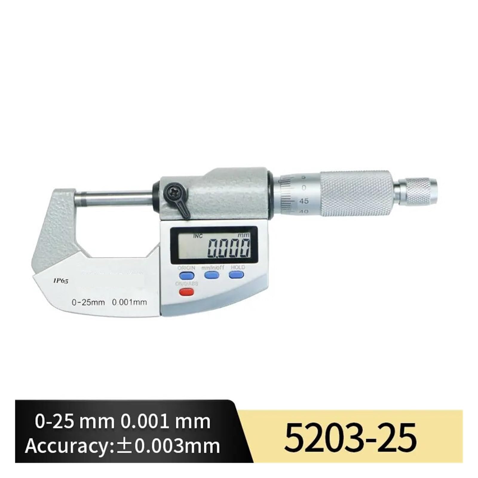 Suwmiarki, Elektroniczny mikrometr zewnętrzny 0,001 mm Mikrometr cyfrowy 0–25 mm Elektroniczna suwmiarka cyfrowa Łatwe do zmierzenia(5203-25)