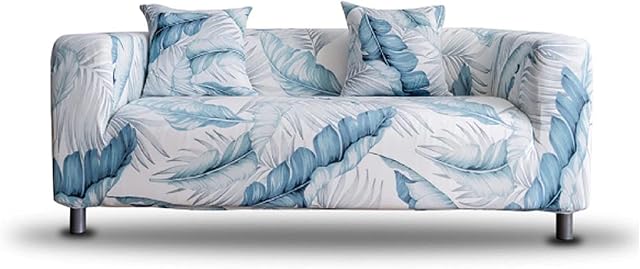 BALLSHOP Sofa Covers 2 Seater Stretch Sofa Covers Couch Covers Fabric Bench Sofa Slipcovers Nonslip Soft Couch Stretch Covers for Sofas (Blue)
