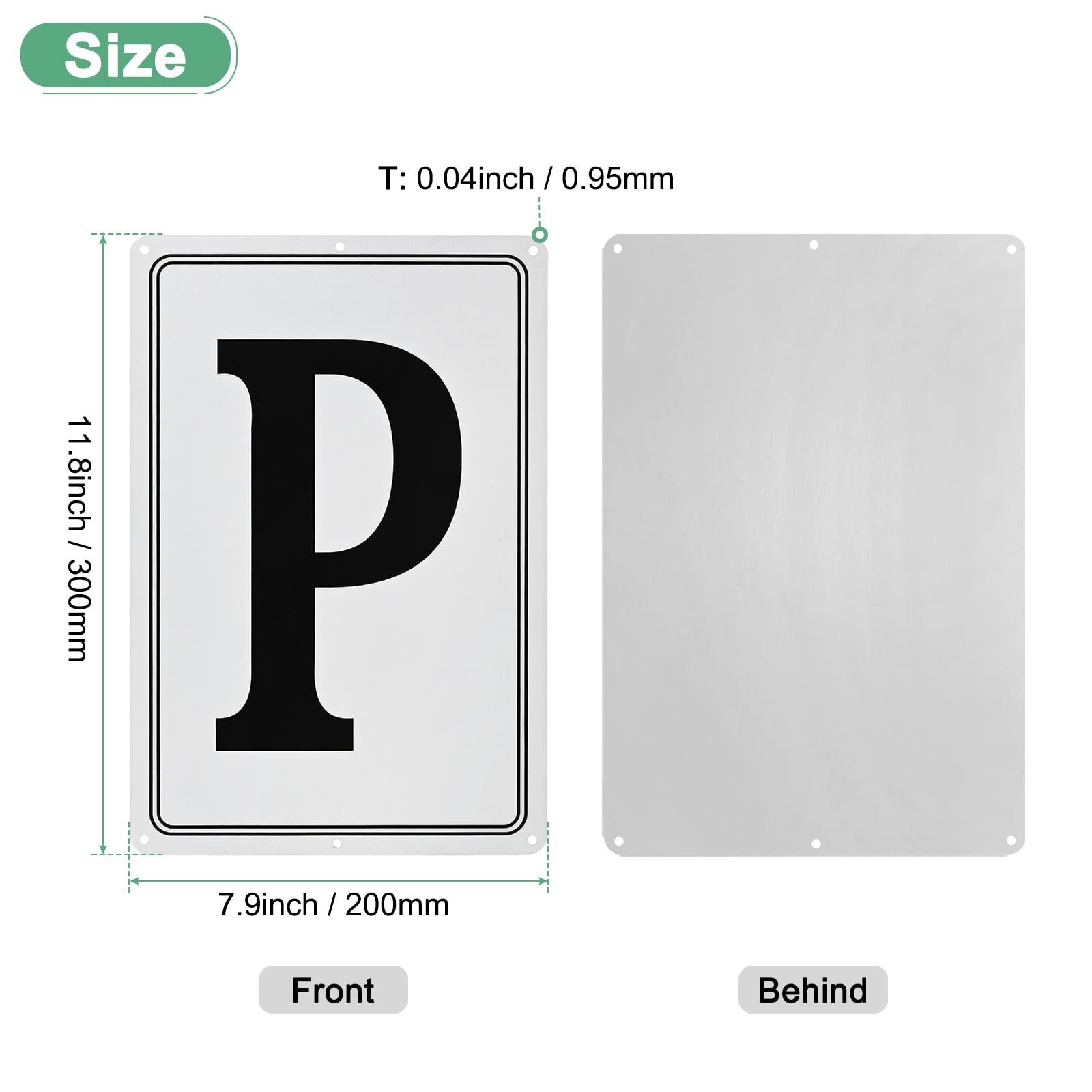 M METERXITY Aluminum Letter Sign P, 11.8 Inch House Numbers and Metal Letters, Parking Spot Letter Signs - Image 3