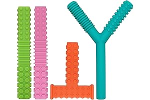 Sensory Chew Toys for Special Needs Kids: 4 Pack Silicone Chew Tubes...