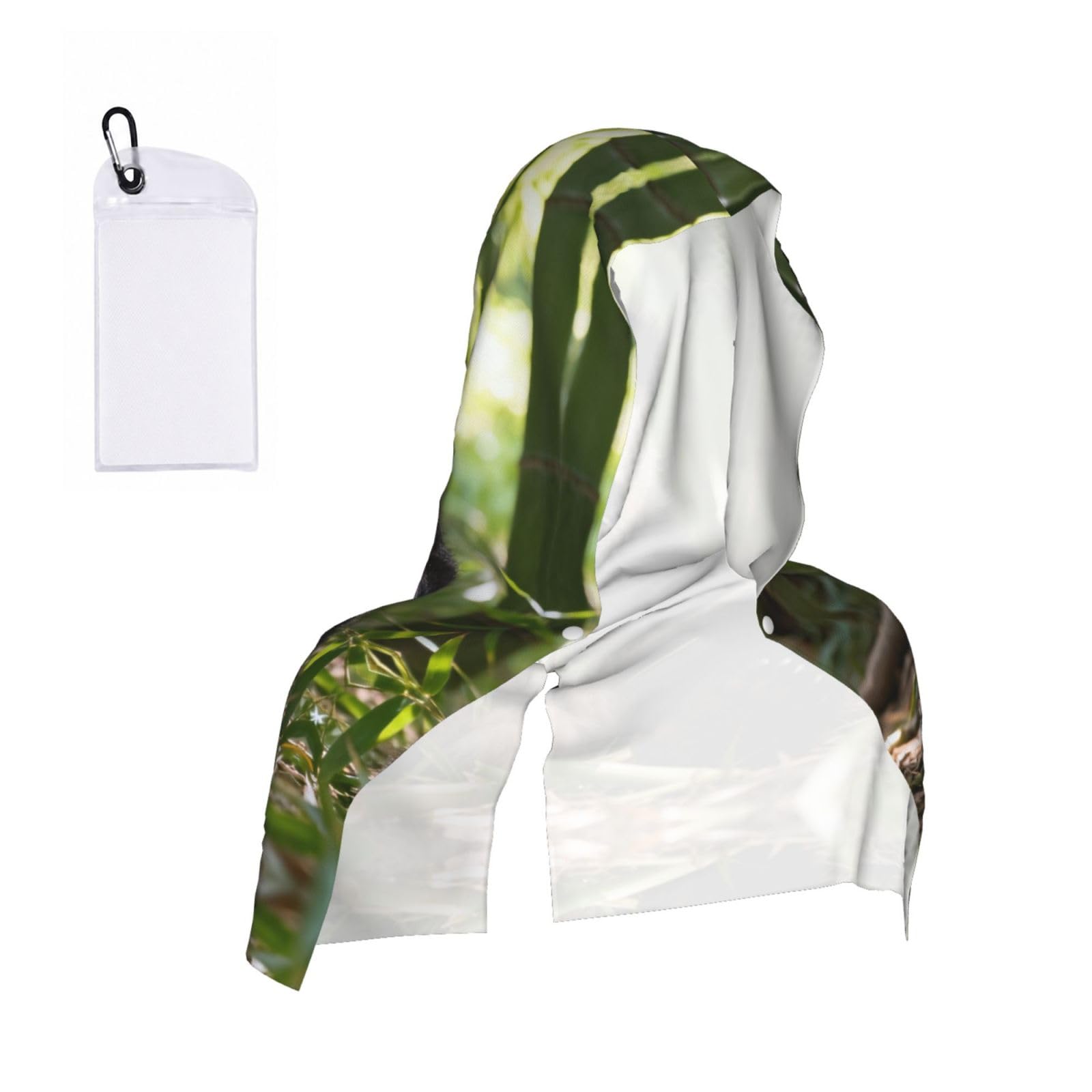 CNTDBU Cute panda Cooling Towel Hooded-Instant Chill Neck Cover for Sports, UV Cooling Rag for Running Gym