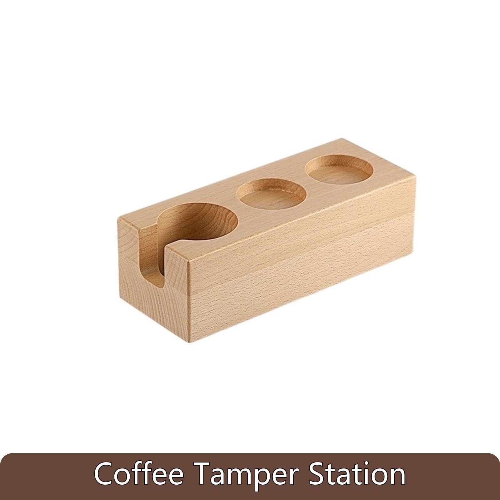Stazione Di Pressatura Del Caffè, Supporto for Portafiltro In Legno for Espresso Da 51-54 Mm Distributore Di Strumenti for Barista Del Caffè(Beech)