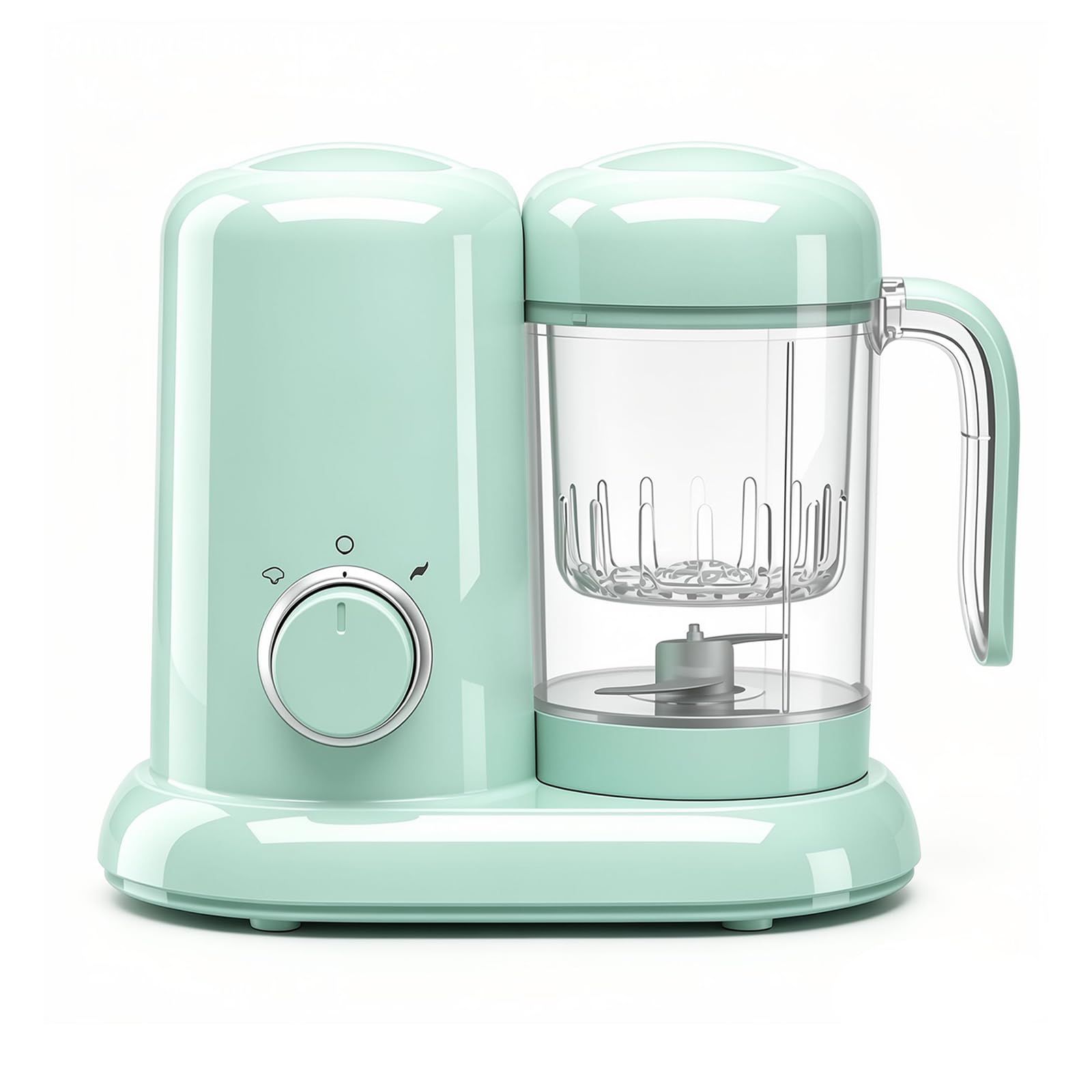 Baby Food Maker - 4 in 1 Baby Steamer and Blender Multifunctional Food Processor Chopper Auto Cooking & Grinding Puree Maker for Healthy Meals BPA-Free (Lake Green)