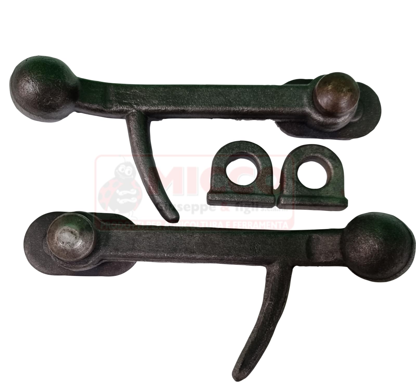 COPPIA GANCI MEDI DX E SX CHIUSURA A PALLA SPONDA RIMORCHIO CARRELLO PERNO