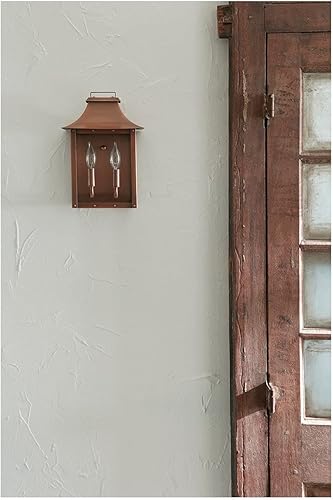 Miniatura 6 de Acclaim Lighting 8414CP - Linterna vintage de cobre sólido con dos luces regulables montada en la pared para exteriores con vidrio transparente