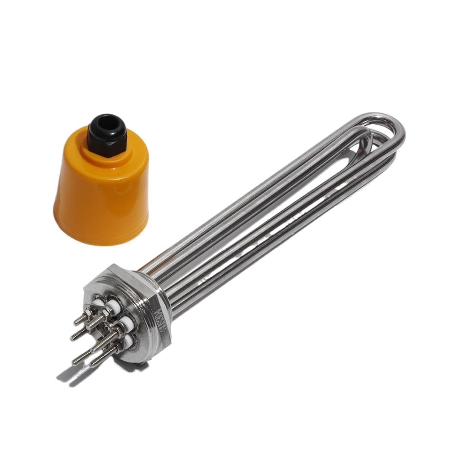 Resistenza per scaldabagno, Elemento riscaldante ad immersione in acciaio inossidabile DN32 1,25 pollici BSP 304 220 V/380 V 3-12 KW L190-355 mm(With Ground Screw,380V-12KW)