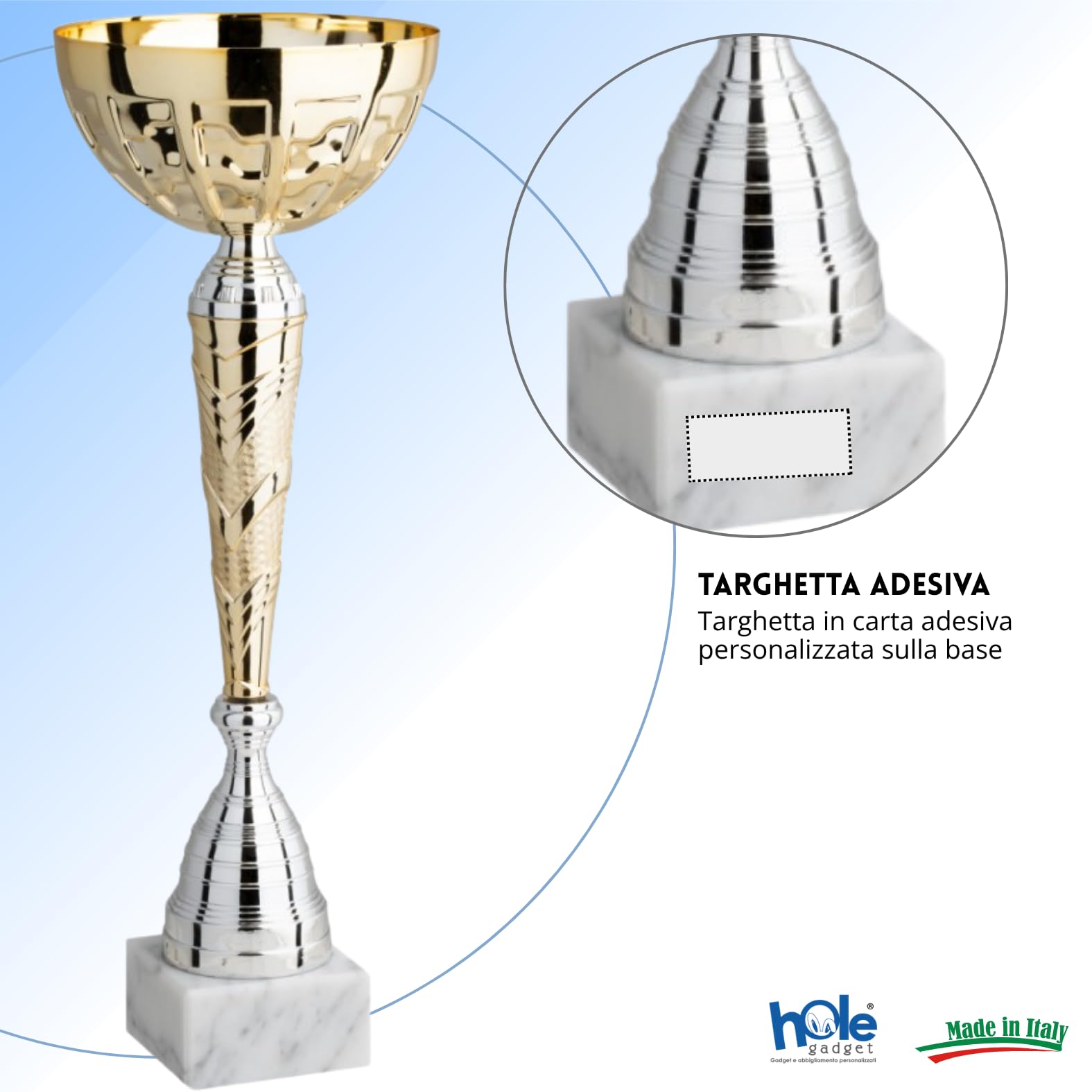 Coppa Trofeo Personalizzati, Premiazioni Singole o in Set Completi, Sportivi per Eventi, Calcio, Fantacalcio, Basket, Padel, Personalizzabile su Targhetta cod. 10.031