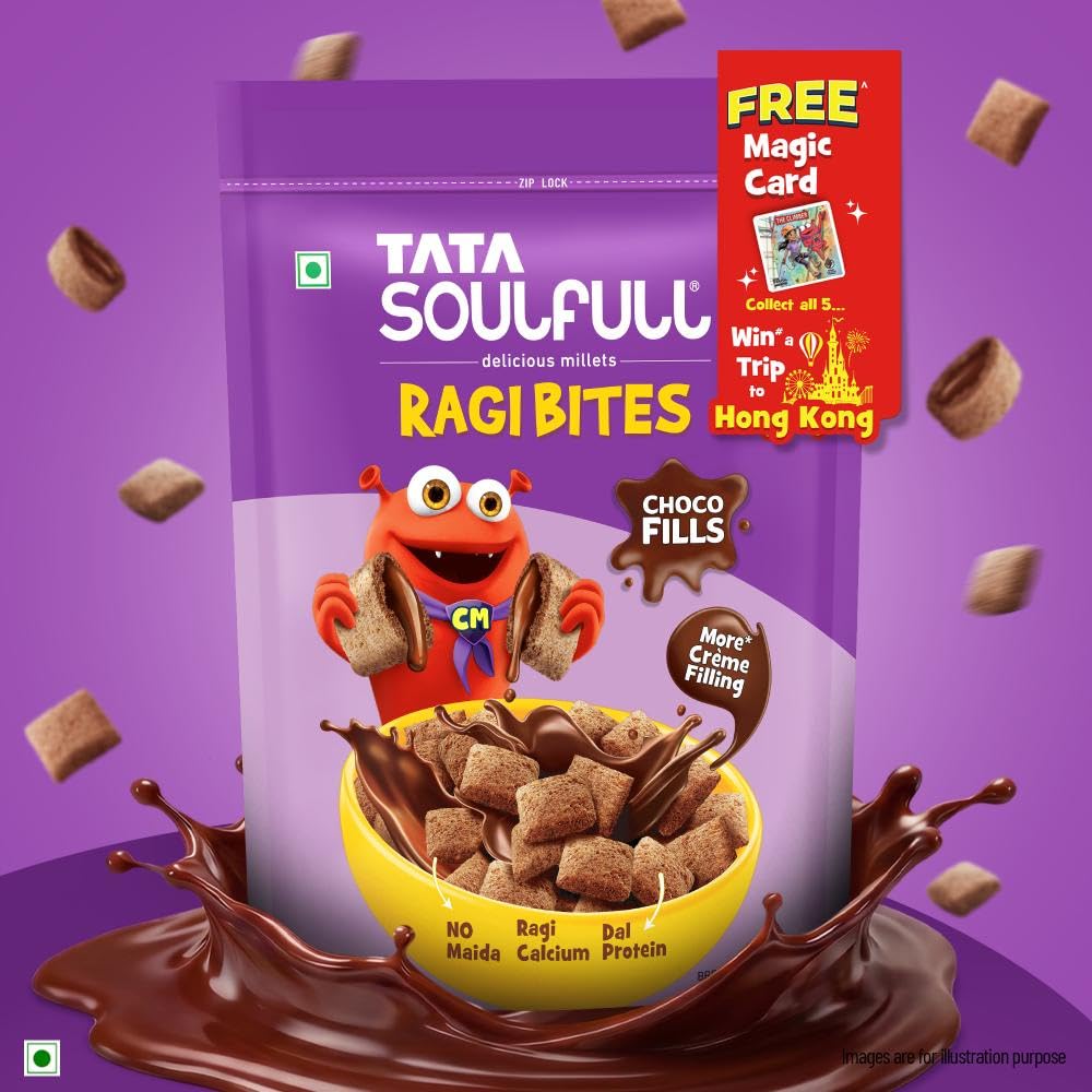 Tata Soulfull Ragi Bites Chocos Fills Breakfast Cereal, No Maida, 250g 1