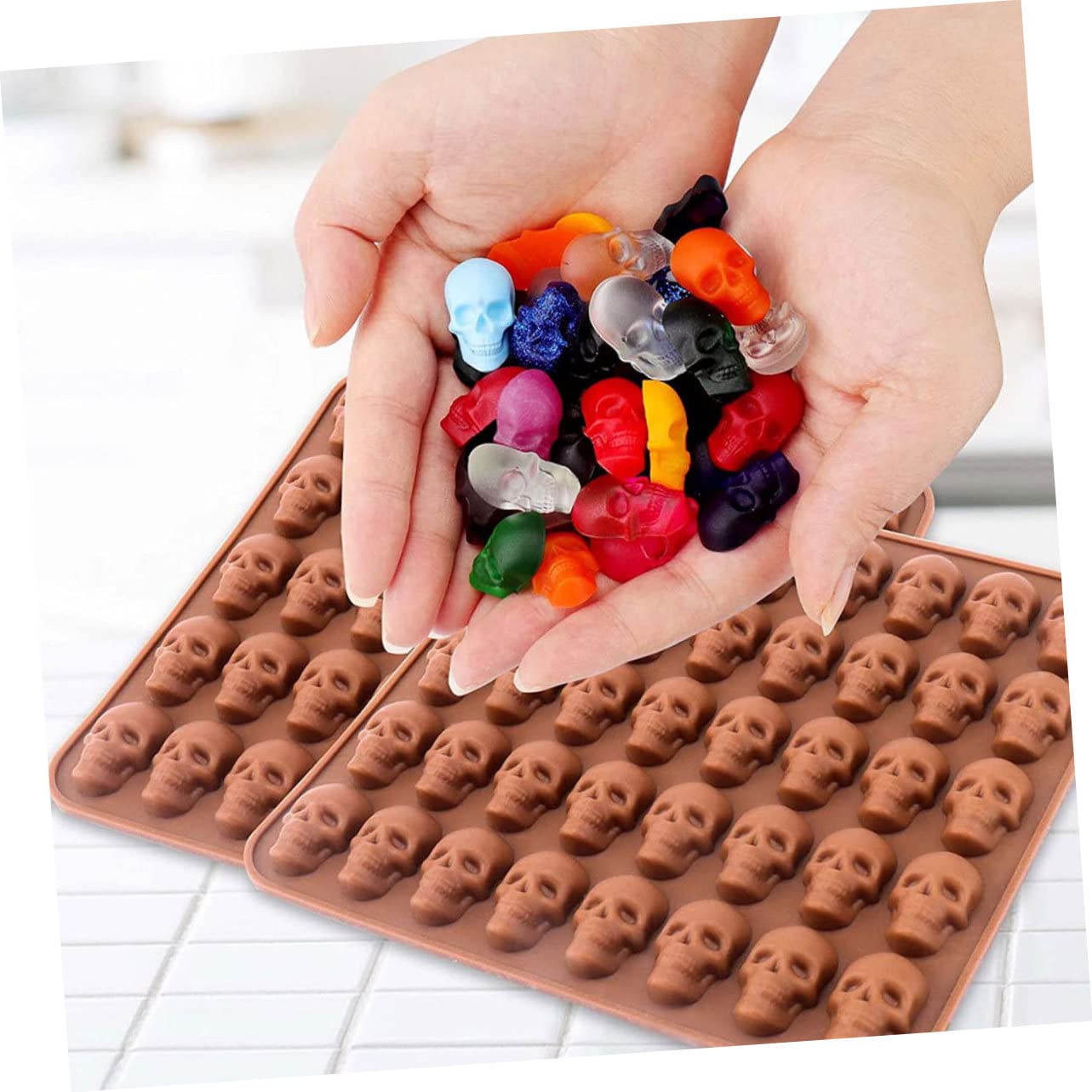 MAGICLULU 4 Ensembles Moules à Biscuits Silicone Halloween de Moules Pipette pour Pâtisserie Bonbons et Outil Diy et Réutilisable