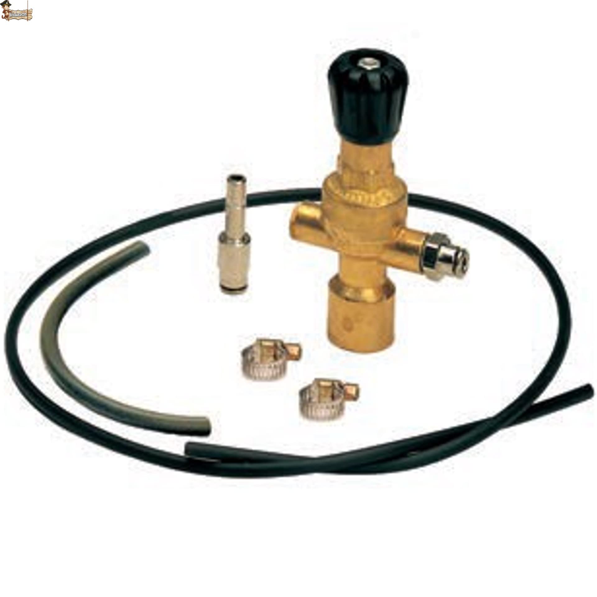 BricoLoco.com Kit conexión regulador reductor de presión para botellas de gas desechables para soldadura. Argón, Argón CO2, CO2. MIG MAG TIG. (Kit conexión reductor)