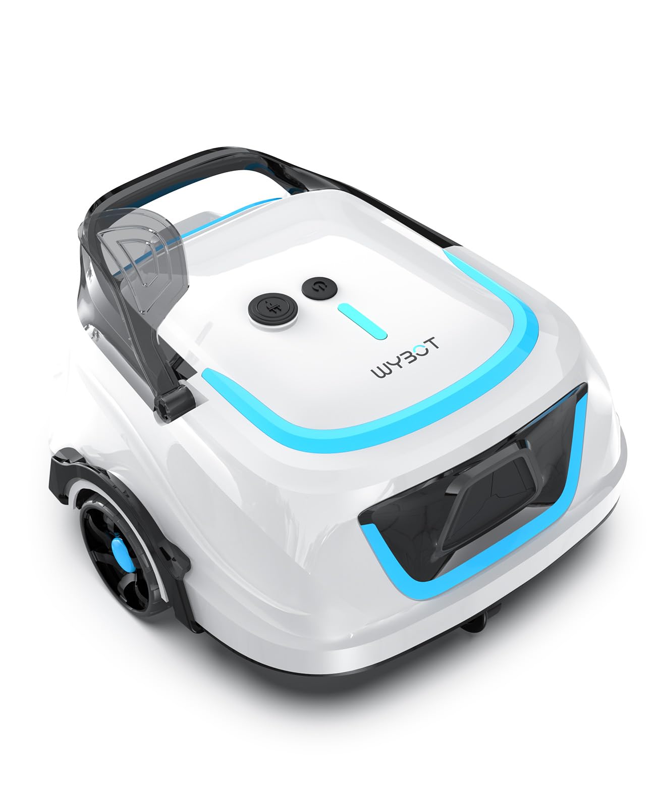 WYBOT A1/OS2010 Kabelloser Poolroboter, Poolroboter Akku 120 Min Laufzeit, Doppelsiebe, Reinigt Flache Aufstellpools Bis 100 M², Ideal für Poolroboter für Aufstellpool,Eisblau