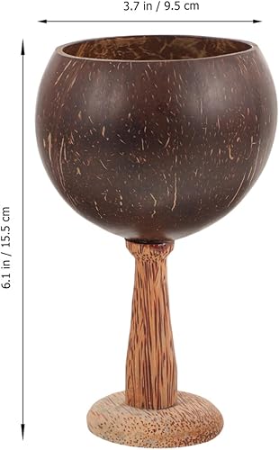 Miniatura 6 de Luxshiny Copas de coco de madera, copas de cóctel para cóctel, copas de cóctel para fiesta hawaiana, playa, bar, 2 uds
