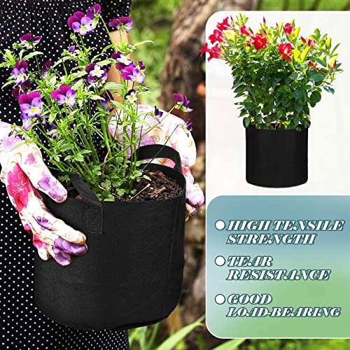 7 Pack Black Plant Grow Bags Growing Bags Thickened Non Woven Grow Bags In 4 Sizes 10 Gallons, 7 Gallons, 5 Gallons And 3 Gallons Aeration Fabric Pots With Handles #TOP4