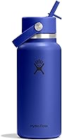 Vista 23 de Hydro Flask - Boca ancha, tapa con popote flexible, color negro (Black), 32 onzas