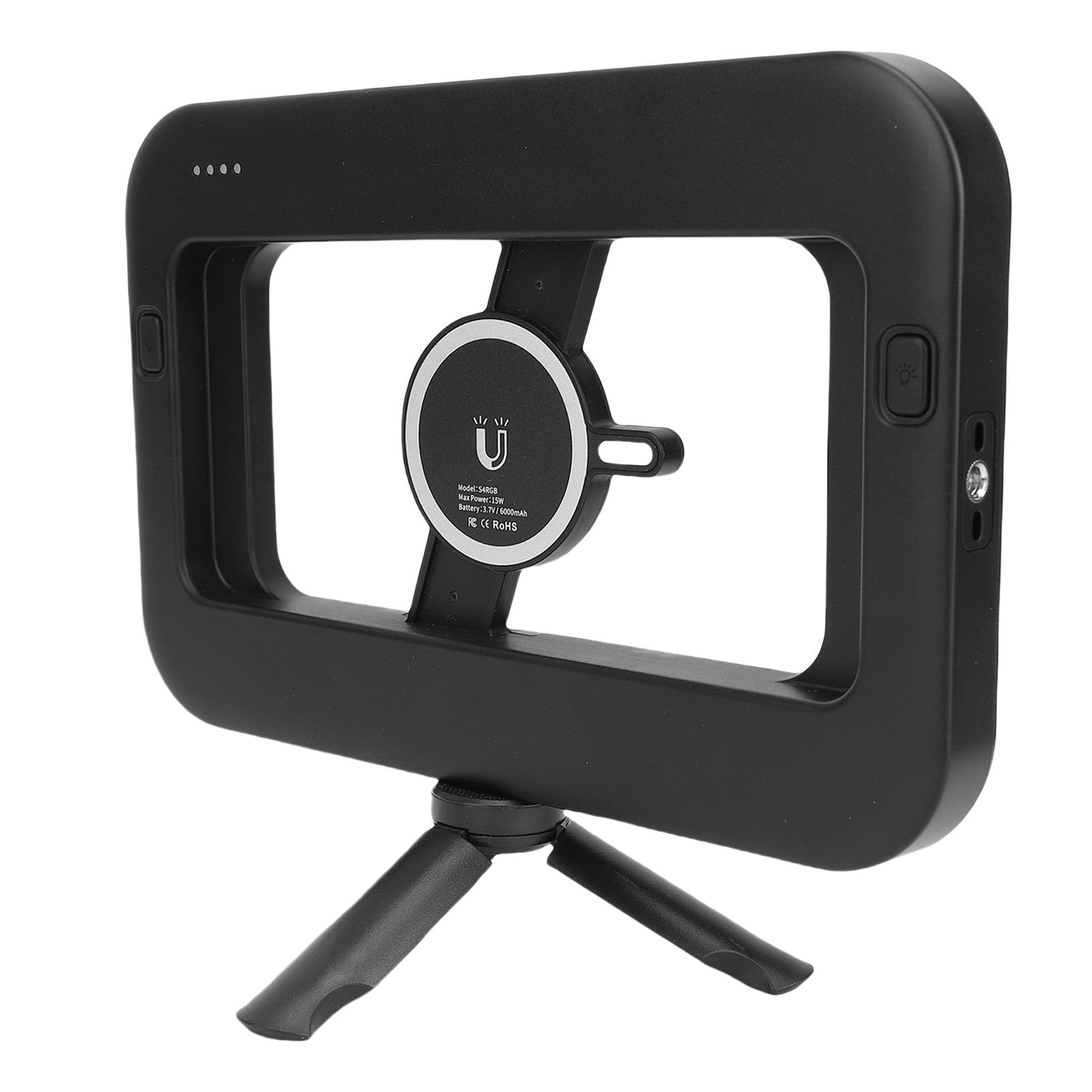 Plataforma de Video de Teléfonos Inteligentes con Luz, Kit de Luz Selfie de Anillo de Mano de Mano a Todo Color 2500-6500K RGB con Trípode, Estabilizador de Video Móvil LED con