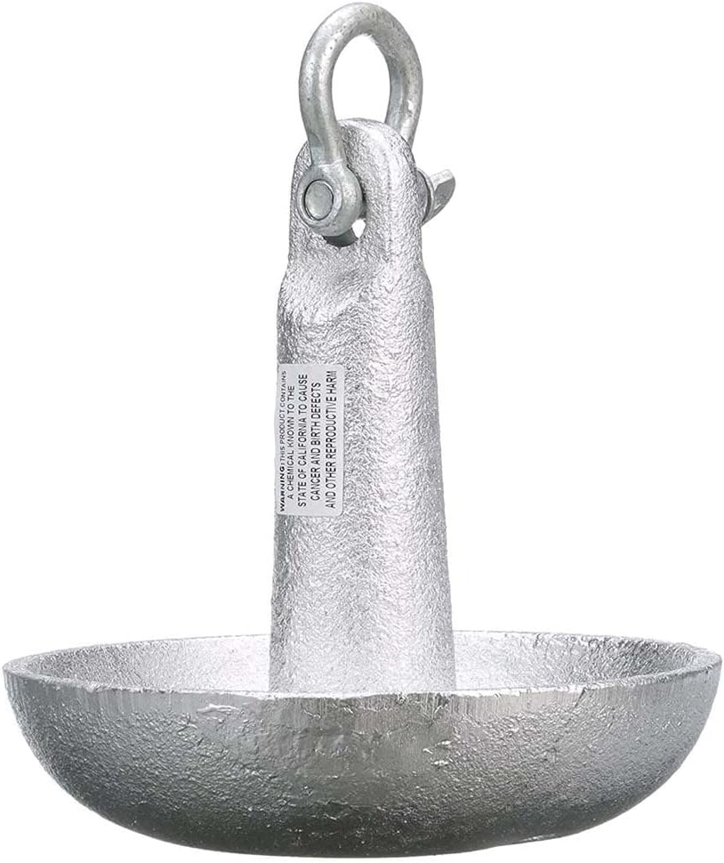 Seachoice Mushroom Anchor, Cast Iron, Aluminum-Painted Silver
