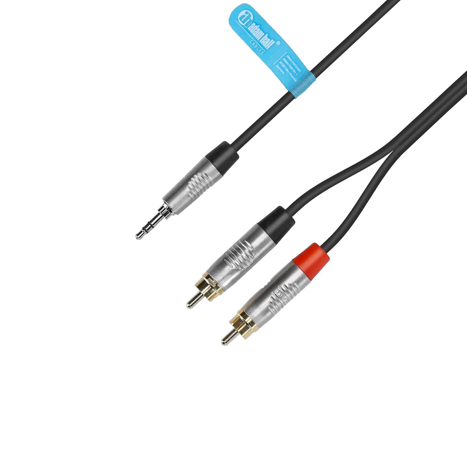 Adam Hall 4 Star Series 0.9m Rean 3.5mm Jack Stereo to 2x RCA Male Audio Cable