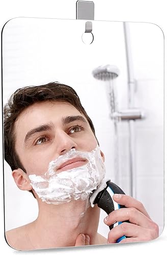 Miniatura 5 de XoYo Large - Espejo de ducha sin niebla 11 x 748 pulgadas incluye 1 gancho adhesivo espejo de ducha antivaho espejo de afeitado de maquillaje de