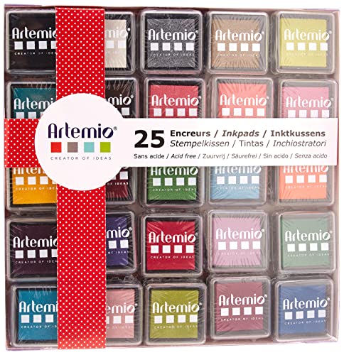 Artemio 10005112 - Juego de 25 tintas, 7,8 x 1,5 x 10,8 cm, Multicolor