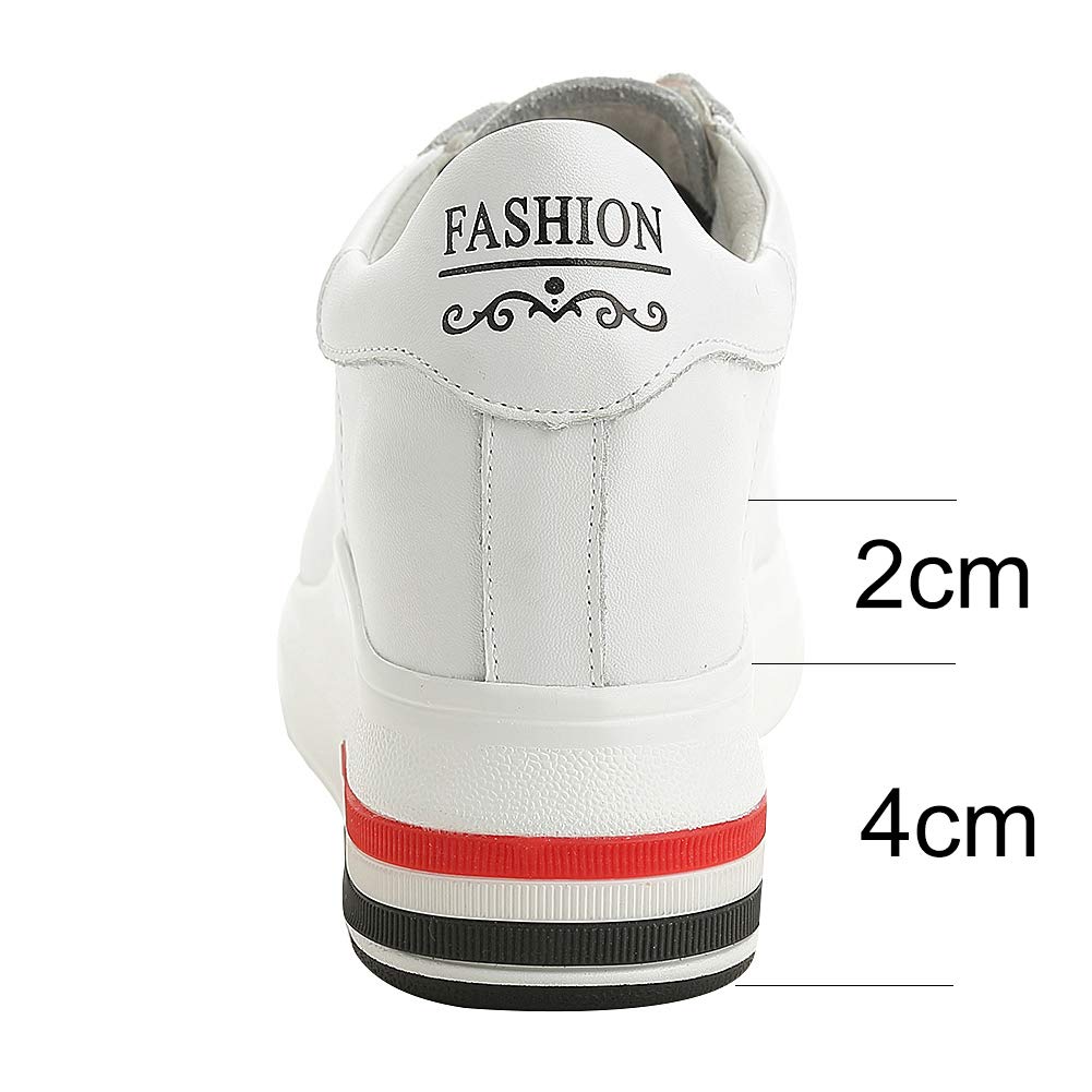 ANUFER Mujer Zapatillas Plataforma Alta Tacón de Cuña Oculto con Cordones Moda Zapatos Deportivos