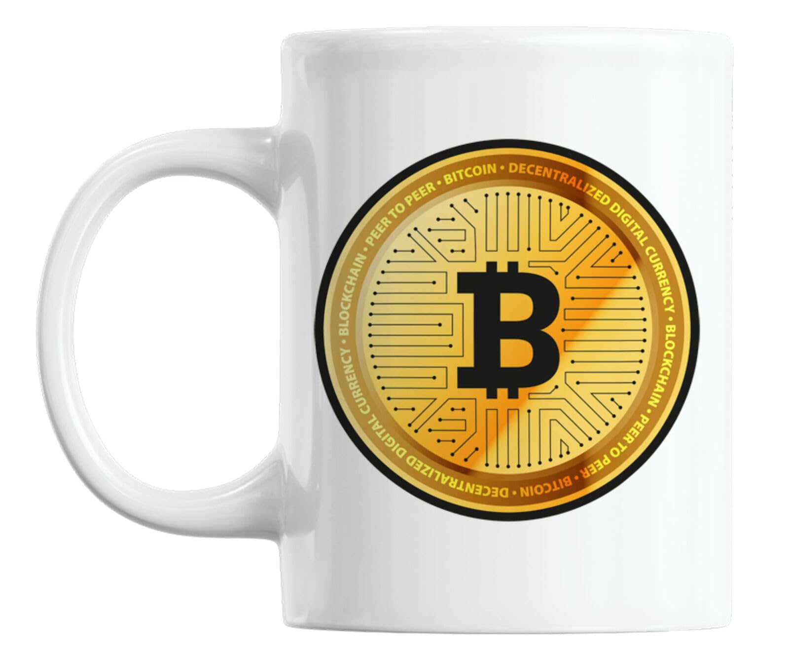 FUNKY CLUBFUNKY CLUB Bitcoin Gold Coin Ceramic Coffee & Tea Mug Printed Coffee and Tea Ceramic Mug- 320 ML Ceramic Coffee Mug 5248