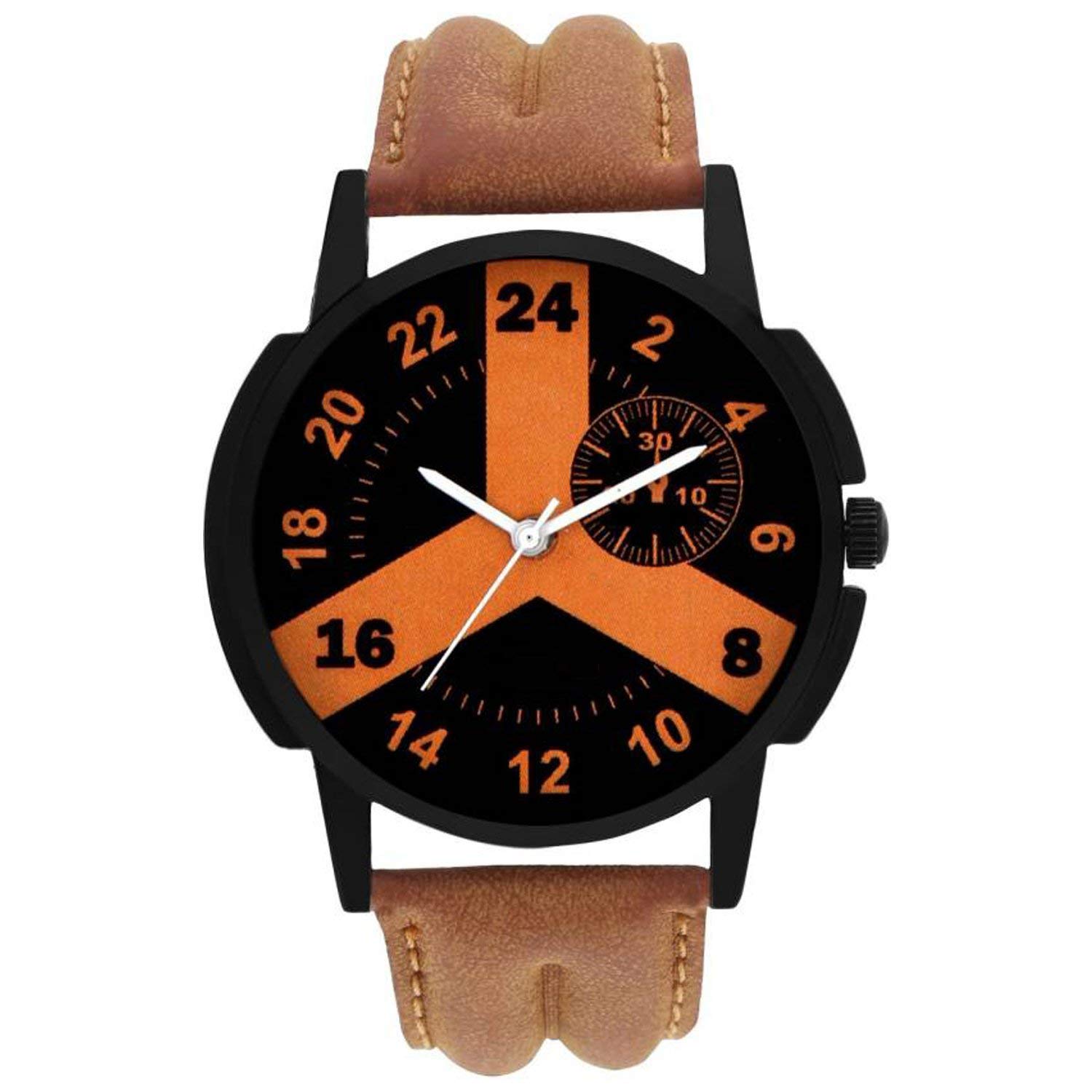 Jay Enterprise Analog Black Dial Brown Leather Belt Watch for Boys-Men Watches (B07L9CMP2S) Amazon Price History, Amazon Price Tracker