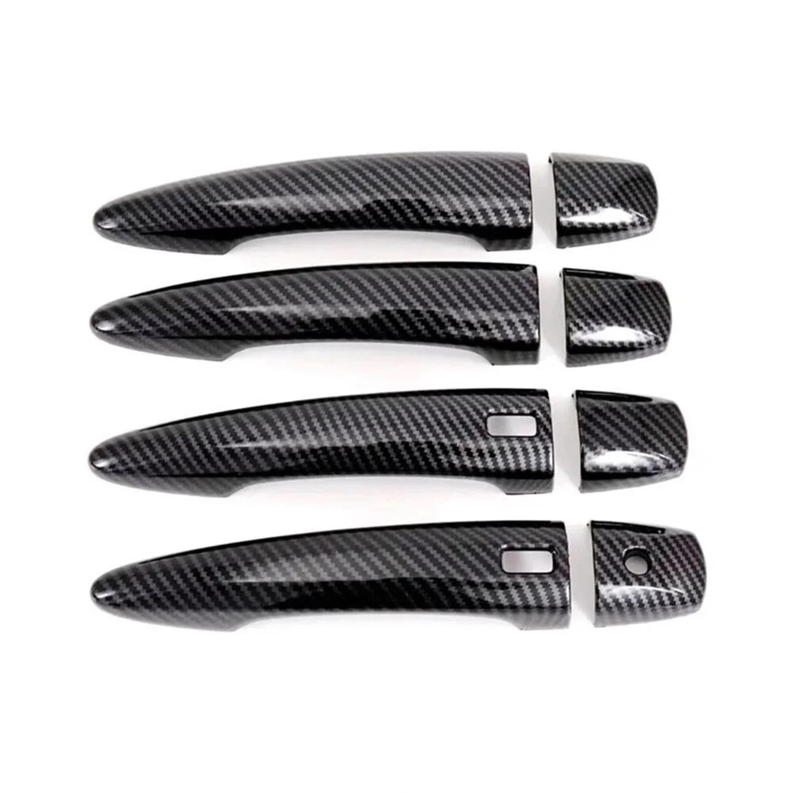 JTWMTY for Nissan for Rogue for X-Trail 2021-2023 Car Carbon Fiber Style Exterior Door Handle Moulding Cover Sticker(Black A)