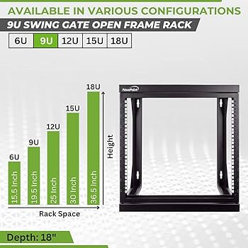 na&yu NavePoint 9U Swing Gate Wallmount Rack: Swing Gate Racks