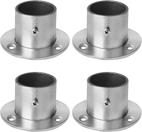 4 enchufes de acero inoxidable para poste de tubo de 2 pulgadas, soporte de montaje de barra de armario de cortina