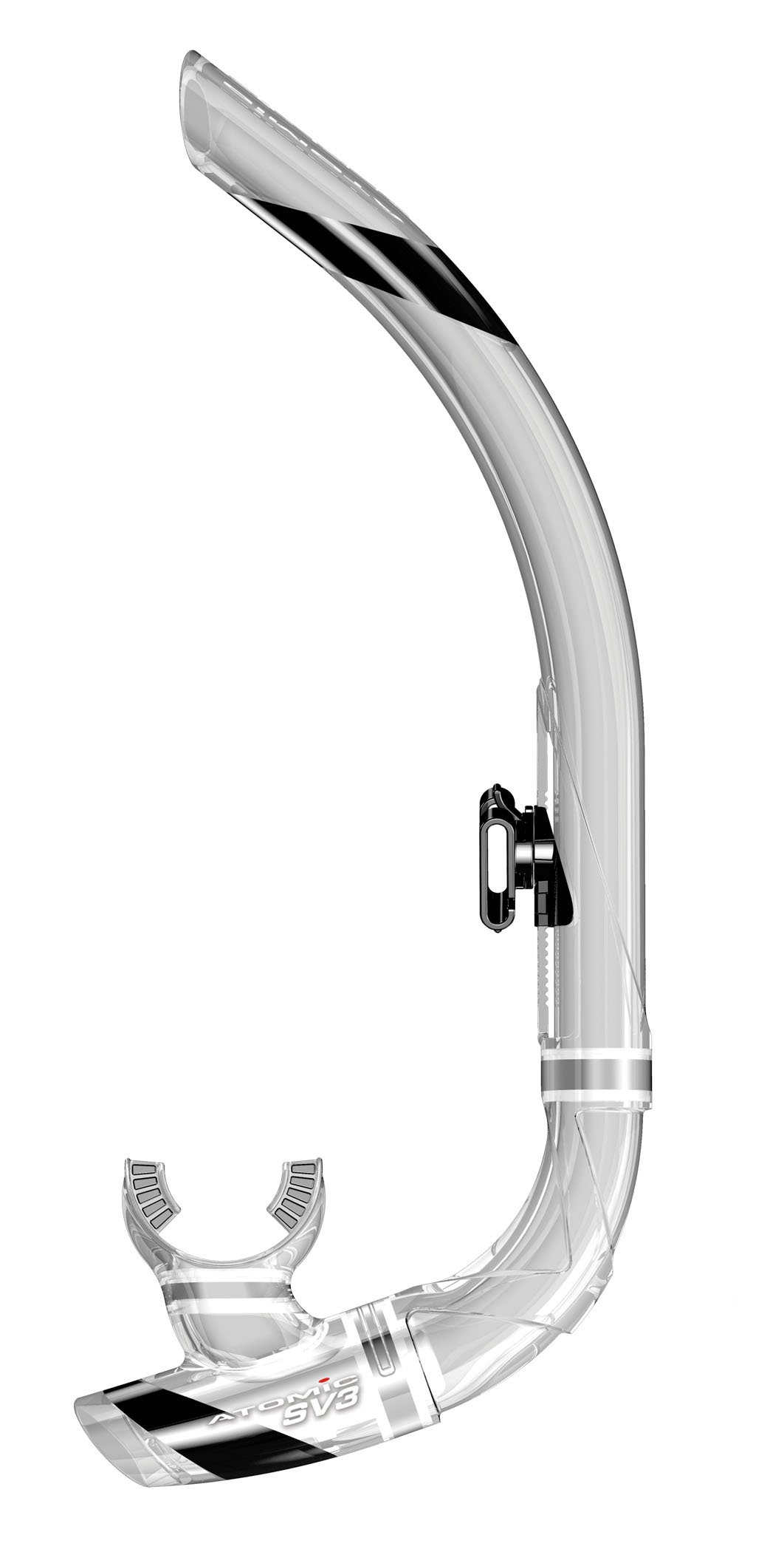 Atomic Limited Edition SV1 Contour Self Draining Snorkel - Clear with Black with Yellow High Viz