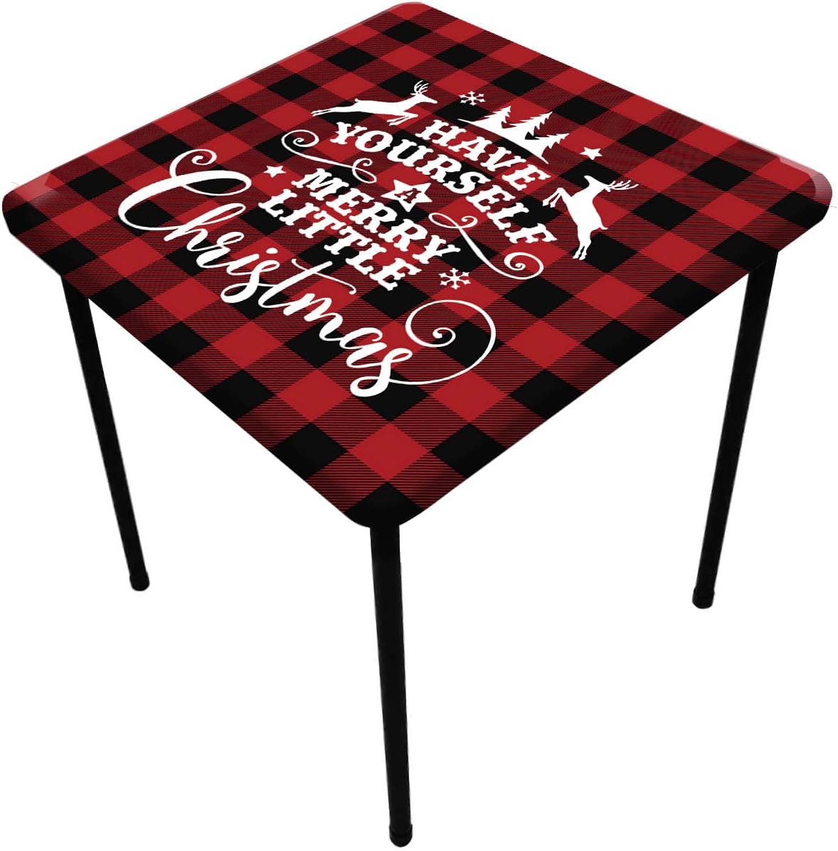 JOSKAA Christmas Square Fitted Polyester Tablecloth